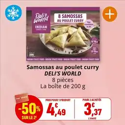 Coccinelle Supermarché DELI'S WORLD Samossas au poulet curry offre