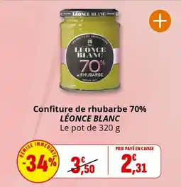 Coccinelle Supermarché LÉONCE BLANC Confiture de rhubarbe 70% offre