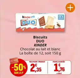 Coccinelle Supermarché KINDER Duo biscuits offre