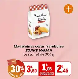 Coccinelle Supermarché BONNE MAMAN Madeleines cœur framboise offre