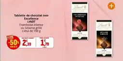 Coccinelle Supermarché LINDT Tablette de chocolat noir Excellence offre
