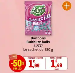 Coccinelle Supermarché LUTTI Bonbons Bubblizz balls offre