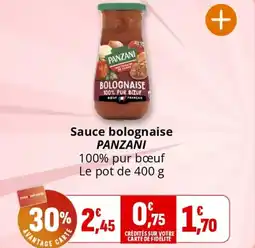 Coccinelle Supermarché PANZANI Sauce bolognaise offre