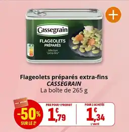 Coccinelle Supermarché CASSEGRAIN Flageolets préparés extra-fins offre
