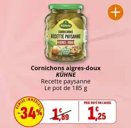 Coccinelle Supermarché KÜHNE Cornichons aigres-doux offre