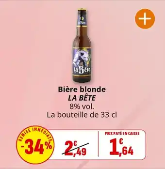 Coccinelle Supermarché LA BÊTE Bière blonde offre
