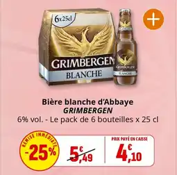 Coccinelle Supermarché GRIMBERGEN Bière blanche d'Abbaye offre
