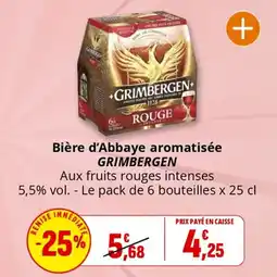 Coccinelle Supermarché GRIMBERGEN Bière d'Abbaye aromatisée offre