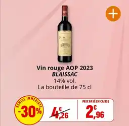 Coccinelle Supermarché BLAISSAC Vin rouge AOP 2023 offre