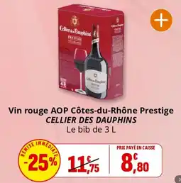 Coccinelle Supermarché CELLIER DES DAUPHINS Vin rouge AOP Côtes-du-Rhône Prestige offre