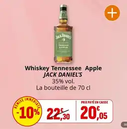 Coccinelle Supermarché JACK DANIEL'S Whiskey Tennessee Apple offre
