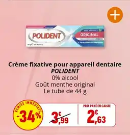 Coccinelle Supermarché POLIDENT Crème fixative pour appareil dentaire offre