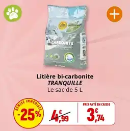 Coccinelle Supermarché TRANQUILLE Litière bi-carbonite offre
