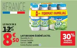 Auchan Supermarché LACTEL Lait bio demi-écrémé offre