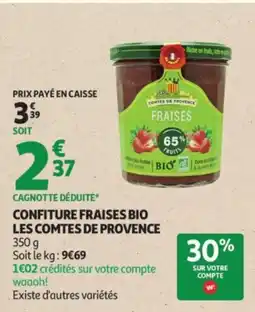 Auchan Supermarché LES COMTES DE PROVENCE Confiture fraises bio offre