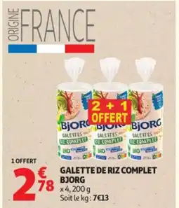 Auchan Supermarché BJORG Galette de riz complet offre