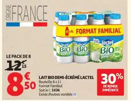 Auchan Supermarché LACTEL Lait bio demi-écrémé offre