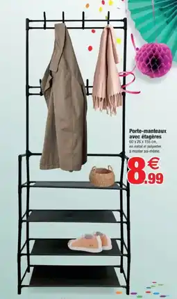 Bazarland Porte-manteaux avec étagères offre