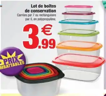 Bazarland Lot de boîtes de conservation offre