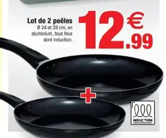 Bazarland Lot de 2 poêles offre