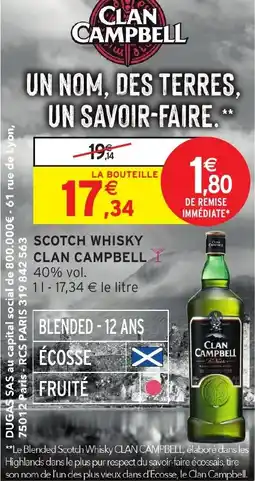 Intermarché Scotch whisky clan campbell offre