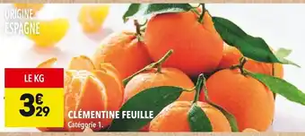 Supeco Clémentine feuille offre
