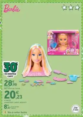 Intermarché Tête à coiffer Barbie offre