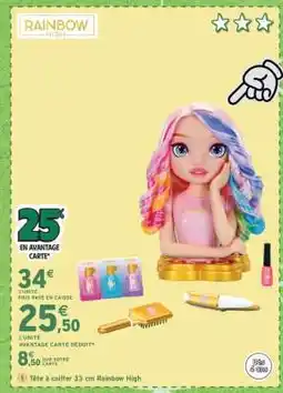 Intermarché Tête à coiffer 33 cm Rainbow High offre