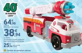 Intermarché Camion de Pompiers Deluxe offre