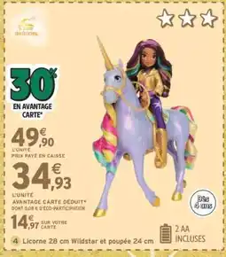 Intermarché Licorne 28 cm Wildstar et poupée 24 cm offre