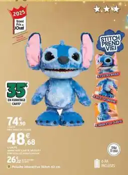 Intermarché Peluche interactive Stitch 43 cm offre