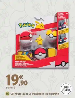 Intermarché Ceinture avec 2 Pokeballs et figurine offre