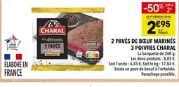 Supeco CHARAL 2 pavés de bœuf marinés 3 poivres offre