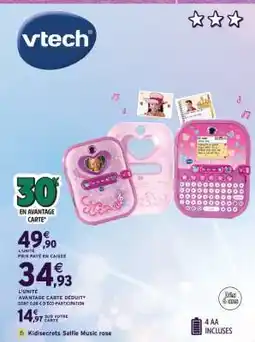 Intermarché Kidisecrets Selfie Music rose offre