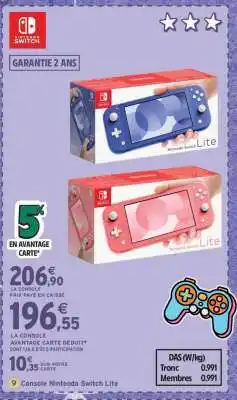 Intermarché Console Nintendo Switch Lite offre