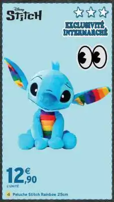 Intermarché Peluche Stitch Rainbow 25cm offre