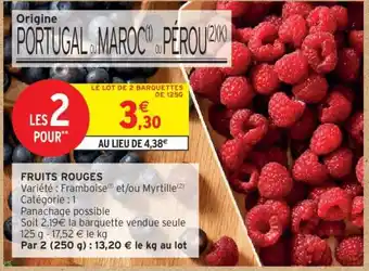 Intermarché LE LOT DE 2 BARQUETTES DE 125G offre