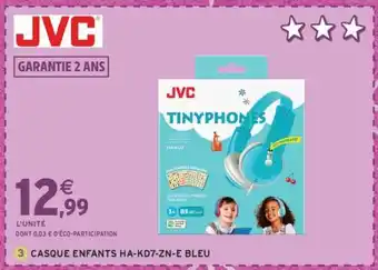 Intermarché CASQUE ENFANTS HA-KD7-ZN-E BLEU offre