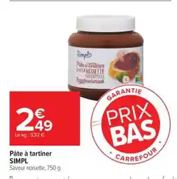 Carrefour Pâte à tartiner SIMPL offre