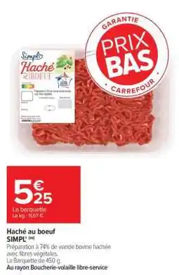 Carrefour Haché Au Bœuf offre