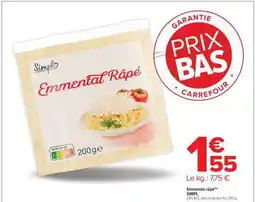 Carrefour Market Emmental Râpé offre