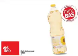 Carrefour Market Huile de tournesol SIMPL offre