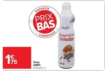 Carrefour Market Sirop SIMPL offre