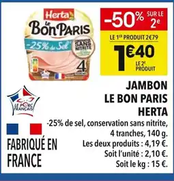 Supeco HERTA Jambon le bon paris offre