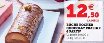 Buche rocher chocolat praline 6 parts