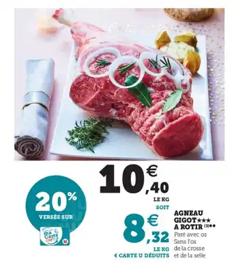 Super U Agneau gigot a rotir offre