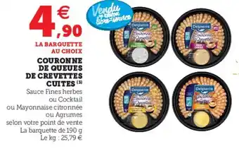 Super U Couronne de queues de crevettes cuites offre