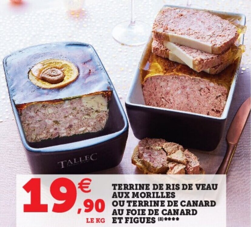 Promo Terrine de ris de veau aux morilles ou terrine de canard chez Super U