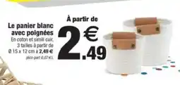 Bazarland Le panier blanc avec poignées offre