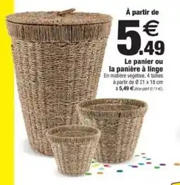 Bazarland Le panier ou la panière à linge offre
